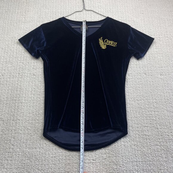 Rare Cirque du Soleil Corteo T-Shirt Women’s Sz L Dark Blue Velour Graphic Logo - Picture 8 of 14